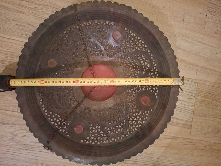 Iluminária de teto de metal e vidro, estilo Marroquino / Boho Chic