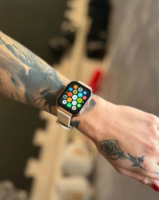 Smartwatch złoty  nowy komplet