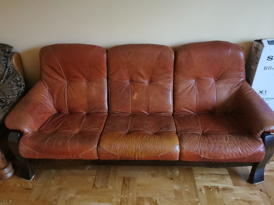 Sofa/Fotel skórzany trzyosobowy