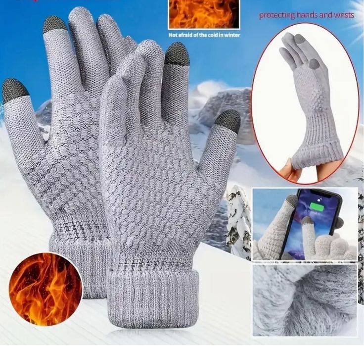 Luvas Pretas ou Cinza Quentinhas com Touch para telemóvel
