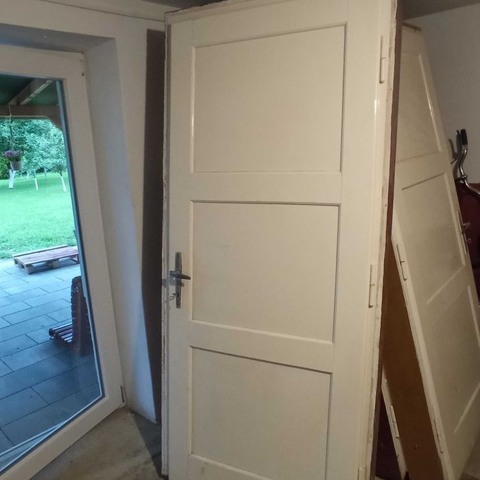 Drzwi drewniane wewnętrzne  80tki z demontażu