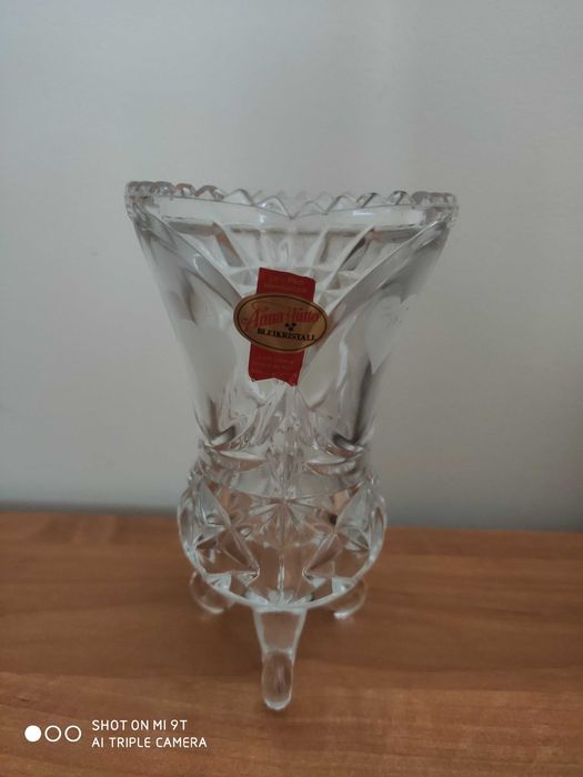 【未使用 】高級ガラス  ドイツ Anna Htte Bleikristall ドイツ製 Anna Hutte BLEIKRISTALL クリスタル ガラス花瓶 未使用