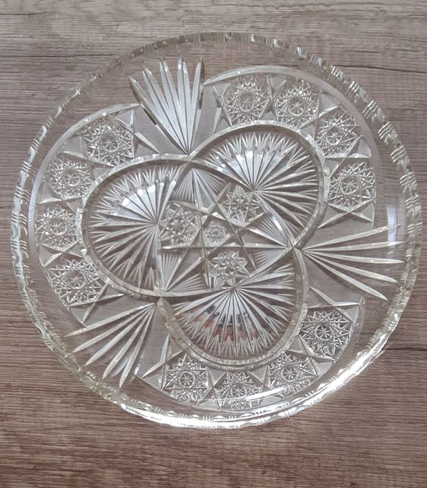 Kryształowa patera prl 29cm