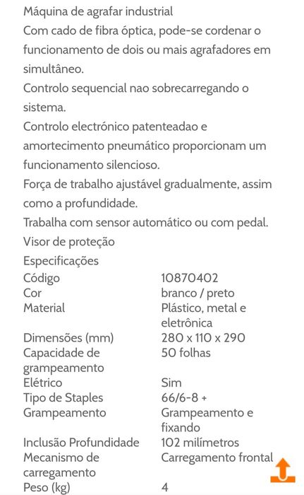 Máquina agrafadorora RAPID elétrica industrial/indústria - modelo 105E