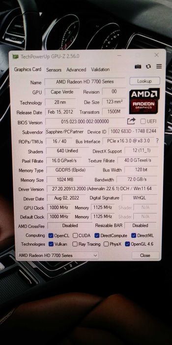 Видеокарта Sapphire PCI-Ex Radeon HD7770 1024MB GDDR5 (128bit)