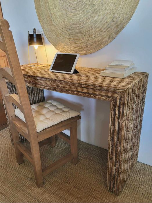 aparador, consola,  mesa,  secretaria, rattan, area, oriental, rustico