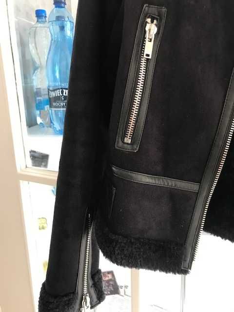 Kożuszek Zara xs nowy ciemny granat, zamki