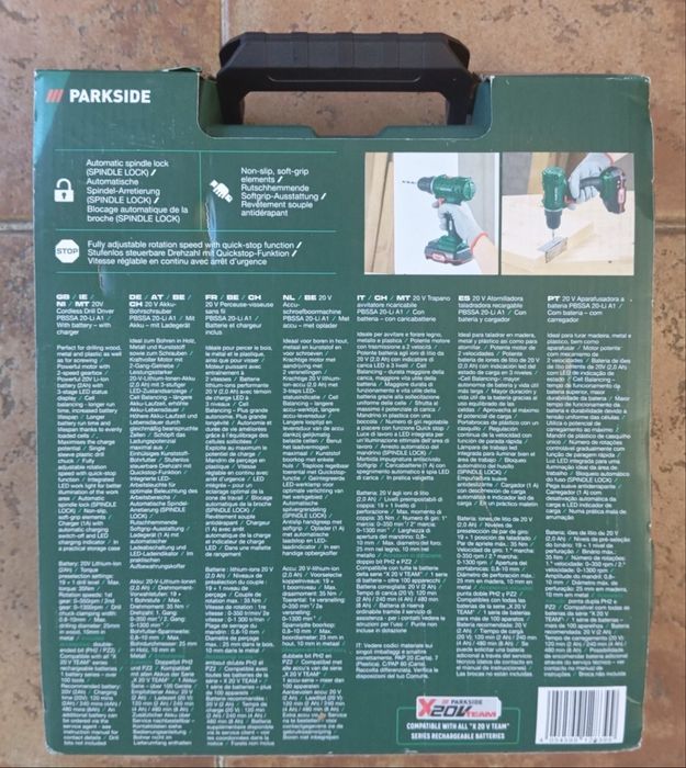 Aparafusadora Parkside 20v