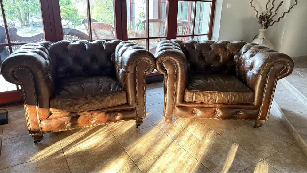 Fotel skorzany chesterfield Almi Decor