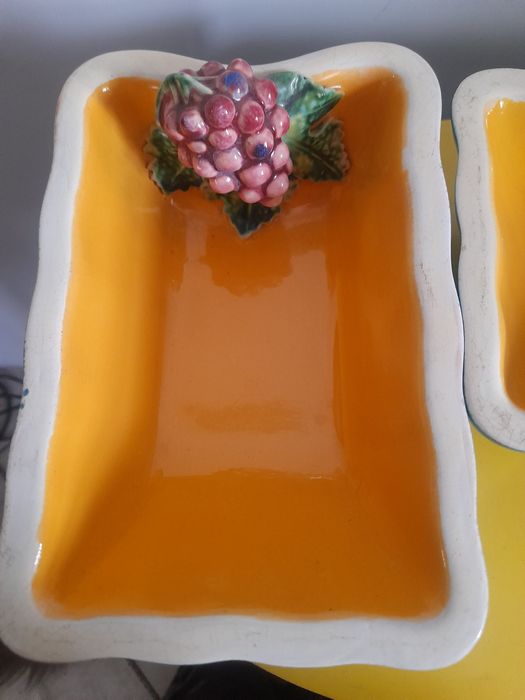 Par de recipientes em cerâmica vintage