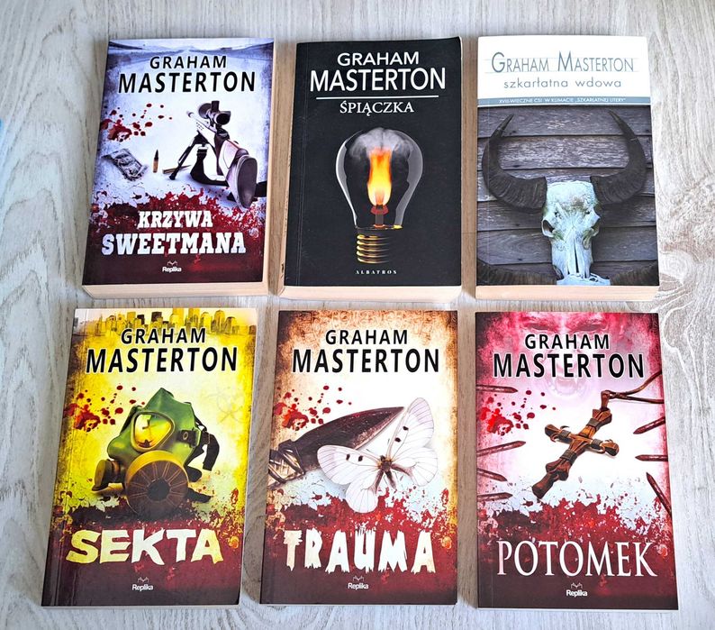 6x Graham Masterton Krzywa Sweetmana + Trauma + Śpiączka + Potomek + Sekta + Szkarłatna wdowa