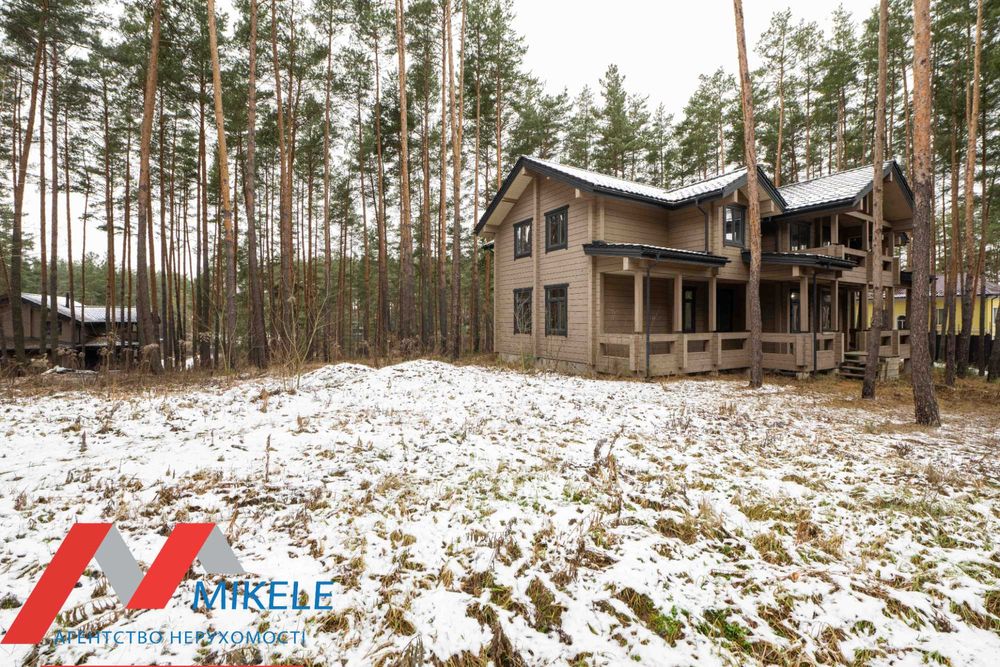 Без% Котедж з брусу Хонка 510 м2, ділянка 63 сот., смт. Глеваха