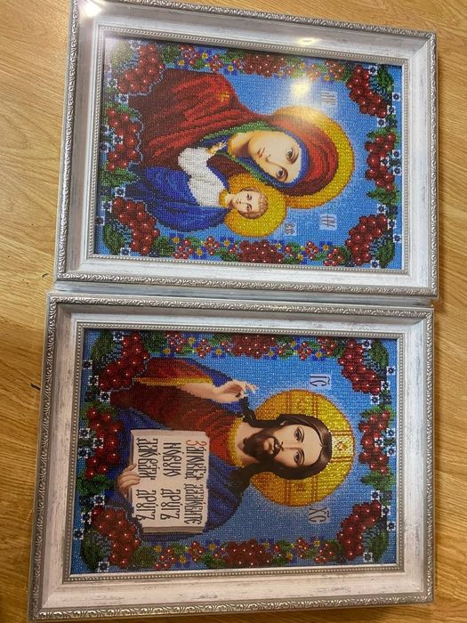 Парні ікони бісером А3 в рамках | ручна робота