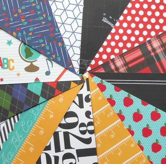 Bloco de papel School scrapbooking