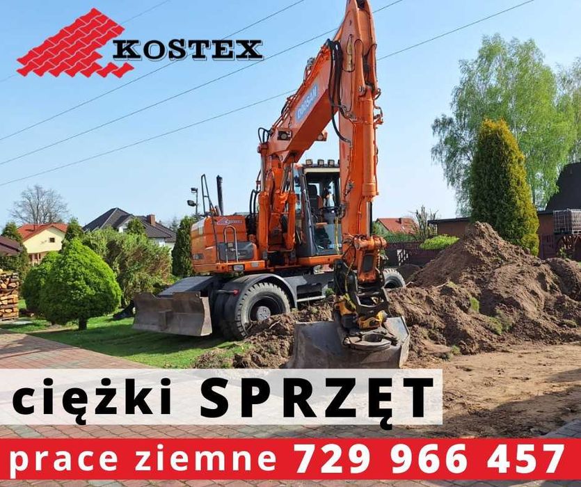 Usługi Koparka, Koparko-ładowarka, drogi parkingi minikoparka hds