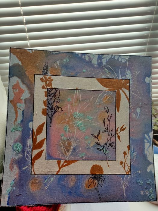 Картина акрил fluid art флюид арт абстракция