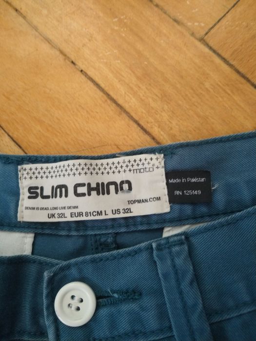 Spodnie męskie jeans 32l /32 turkusowo oliwkowe