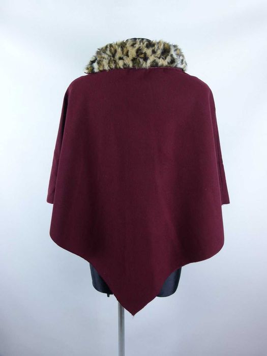 ponczo flausz bordo made in Italy uniwersalny / S