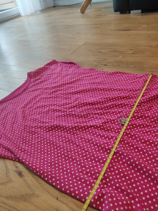 Piżama ciążowa, różowa w białe kropki