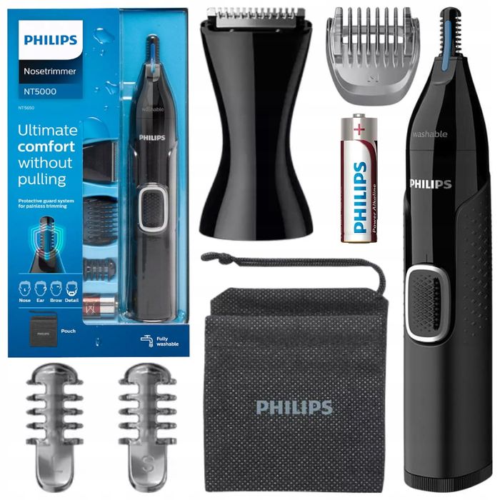 outlet trymer philips nt5650/16 precyzyjny do nosa uszu seria 5000 czarny