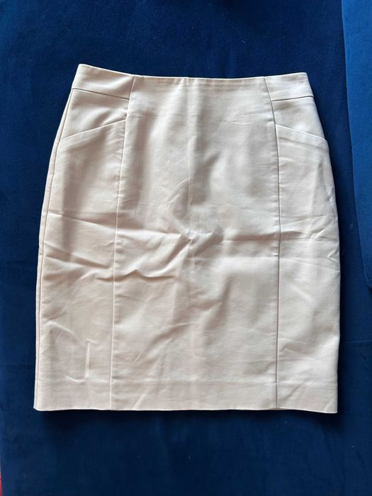 Spódnica spódniczka ołówkowa do kolana ecru H&M 38 M