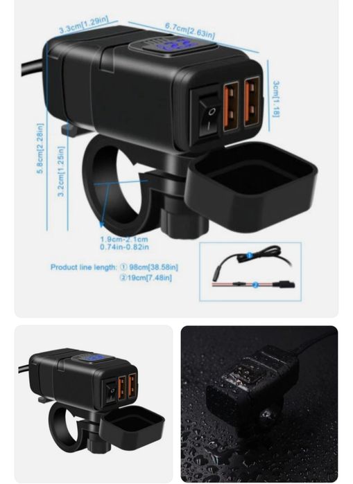 Carregador USB  para motociclo
