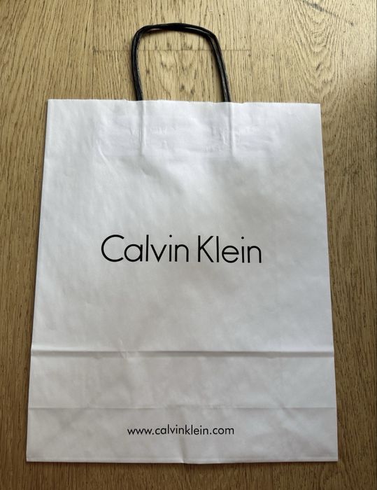 Torba papierowa Calvin Klein biała duża