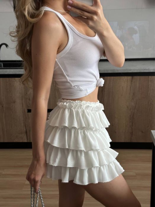 Шорти з рюшами (багатоярусні) з високою посадкою