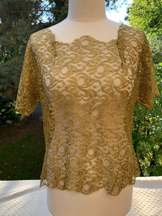 Złota koronkowa bluzka, rozm s do l