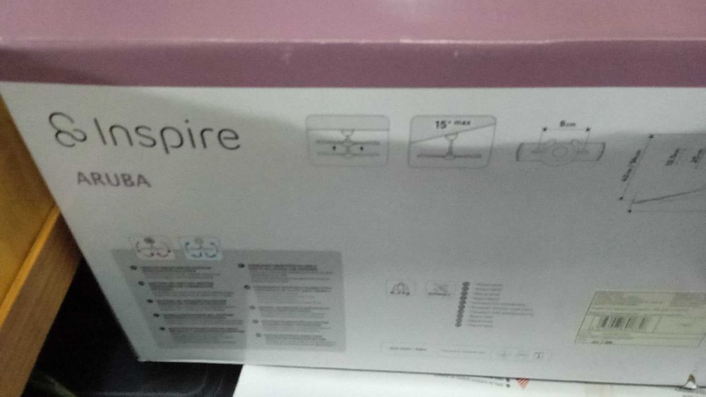 Ventoínha de teto LED 3 lâminas Inspire Aruba 112 cm E27