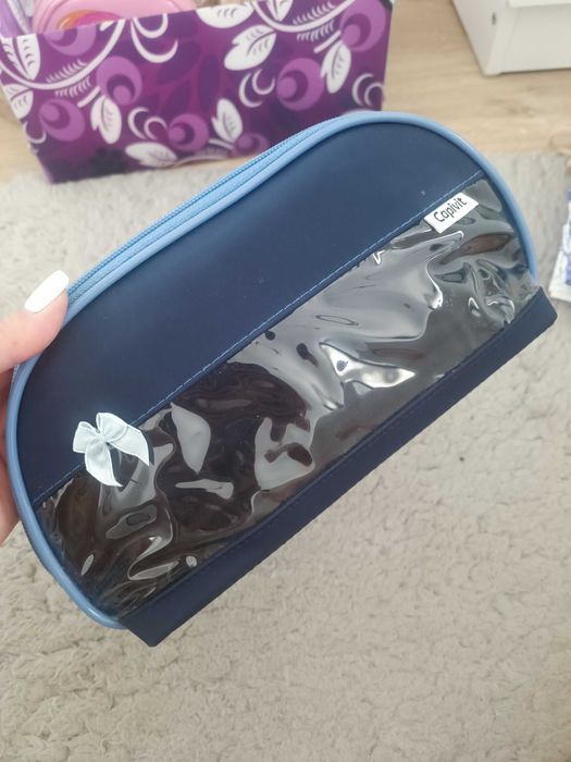Kosmetyczka damska granatowa