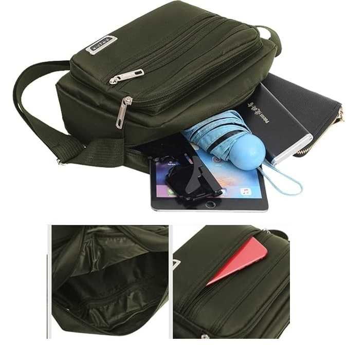 DM1 Męska Mała Torba Na Ramię Saszetka Do Pracy Dużo Kieszonek Khaki