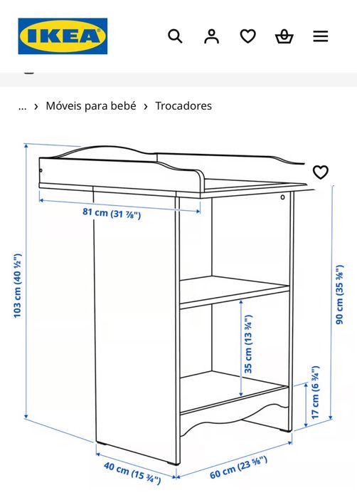 Trocador/changing table for baby