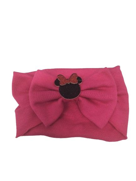 Opaska na głowę z kokardą dla dziewczynek ciemny róż