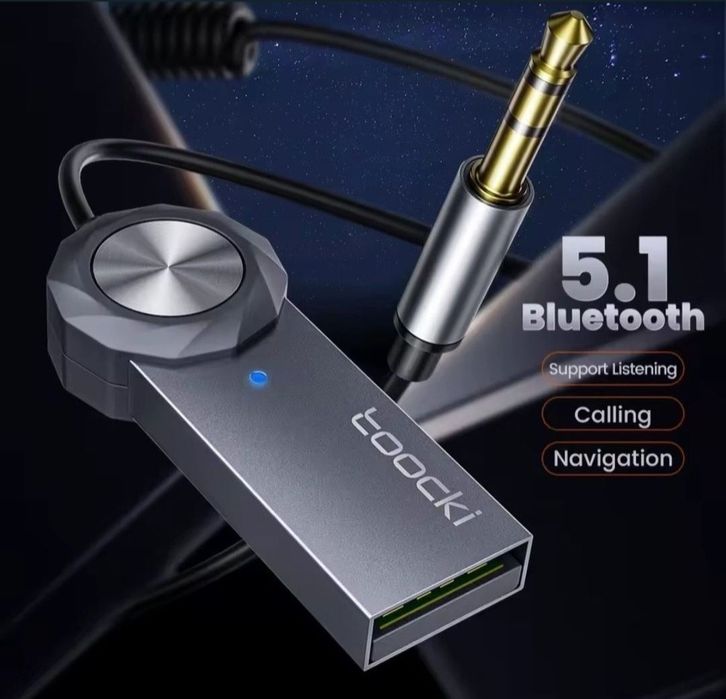 Bluetooth Transmiter TOOCKI  5.1  Adapter Odbiornik Audio AUX do  auta