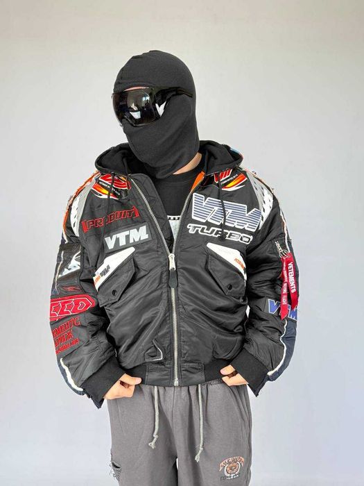 Vetements Black Navy Alpha Industries Racing Bomber бомбер куртка