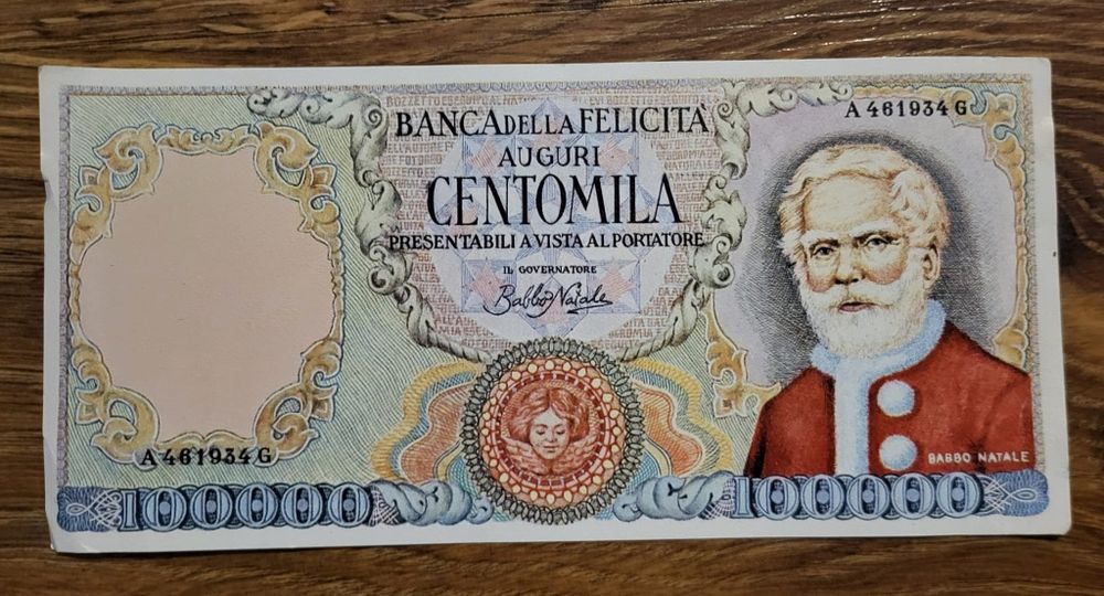 Banknot zabawkowy Bank Szczęścia Święty Mikołaj