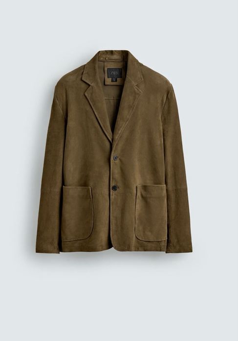 Шкіряний чоловічий піджак Zara