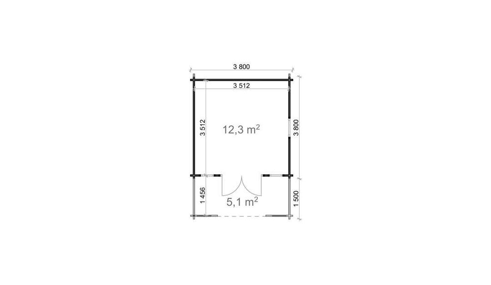 Drewniany domek letniskowy- MILAND 3,8m x 5,3 m