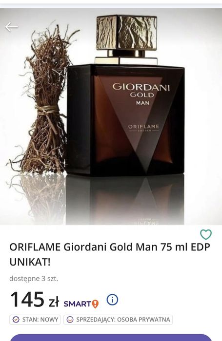 Oriflame Goordani Gold Man męski woda toaletowa perfumy 
Giordani Gold