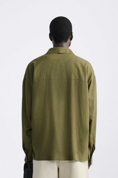 Віскозно-лляна сорочка Zara L-XL