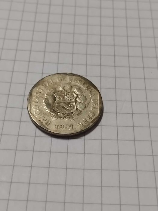 Moeda 50 Centimos  Peru  1991