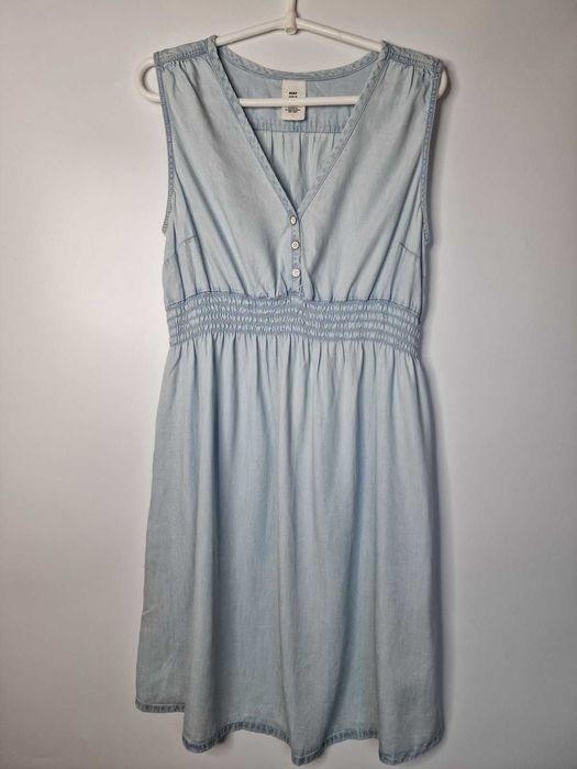 Платье для беременных h&m mama голубое без рукавов р. М