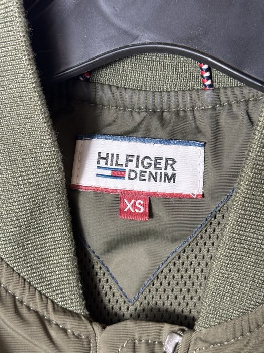 Kurtka Tommy Hilfiger denim XS bomberka khaki damska jak nowa logowana