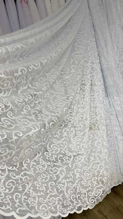 Тюль жакард тюлі штори бархат блекаут петек штора опт бамбук батист льон гіпюр