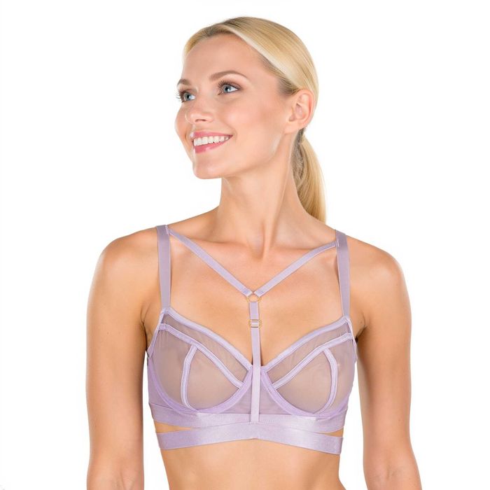 Playful Promises biustonosz soft 70B liliowy siateczka paski strappy