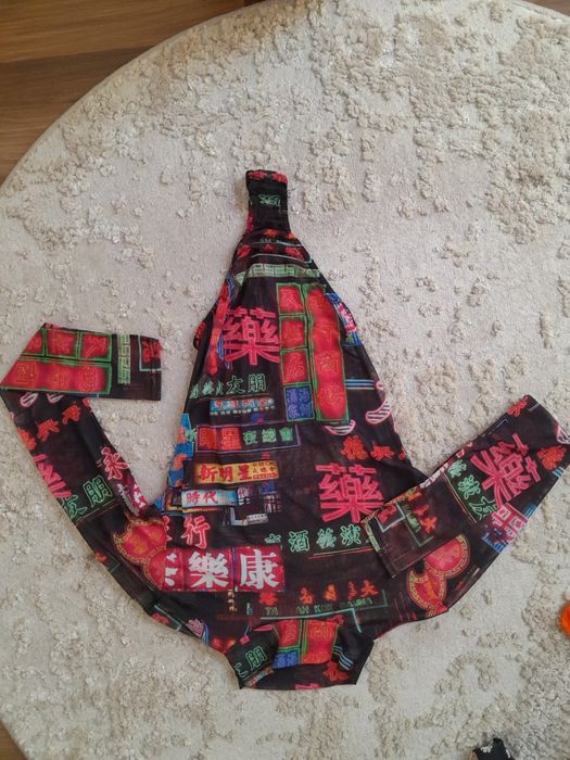 Body kobiece ala stringi eleganckie przezroczyste półgolf bluzka s m