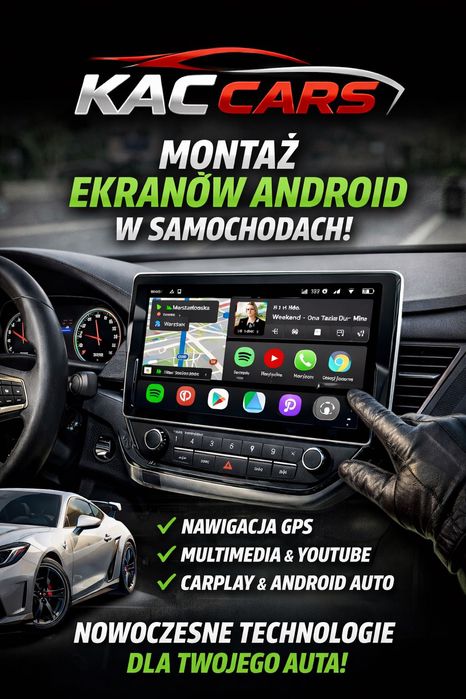 Montaż Ekranu Android CarPlay+kamerka cofania Każdy model Wołomin