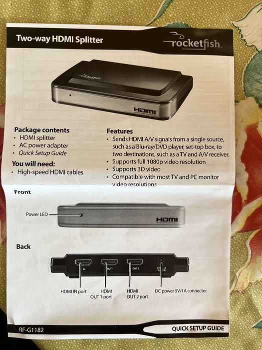 Разветвитель HDMI Digitus 2 порта