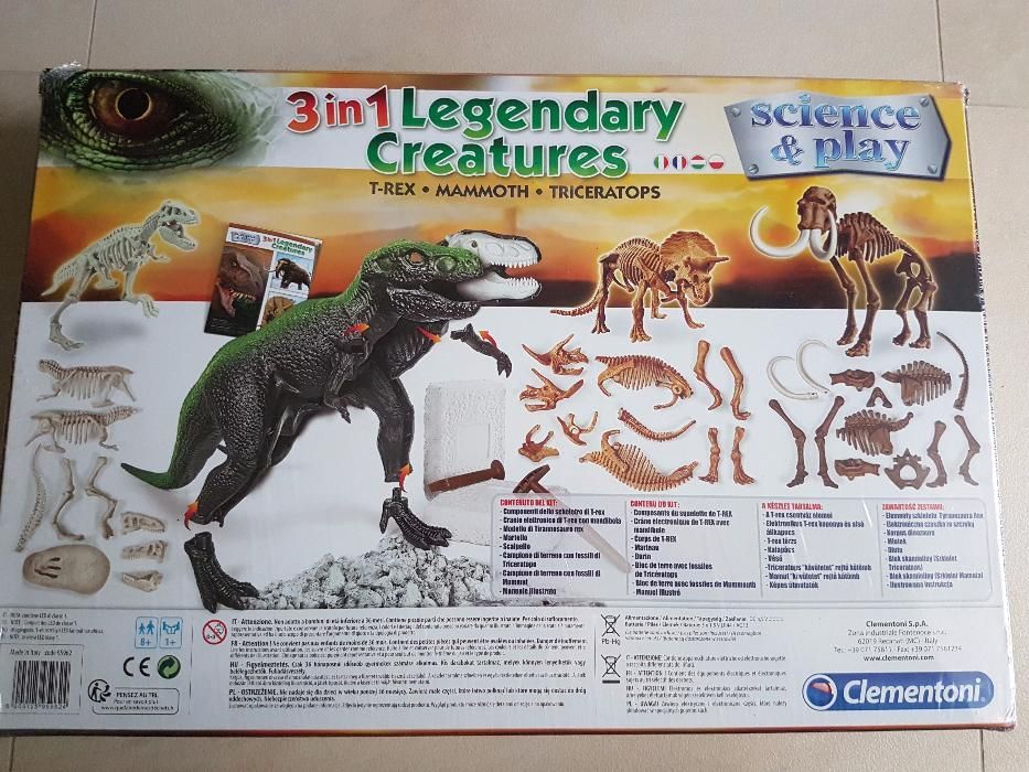 3W1 Legendary Creatures T-REX ,MAMUT ,TRICERATOPS Clementoni 95962